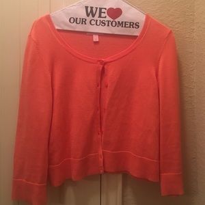 Lilly Pulitzer Coral Cardigan w/ 3/4 sleeve -Sz L